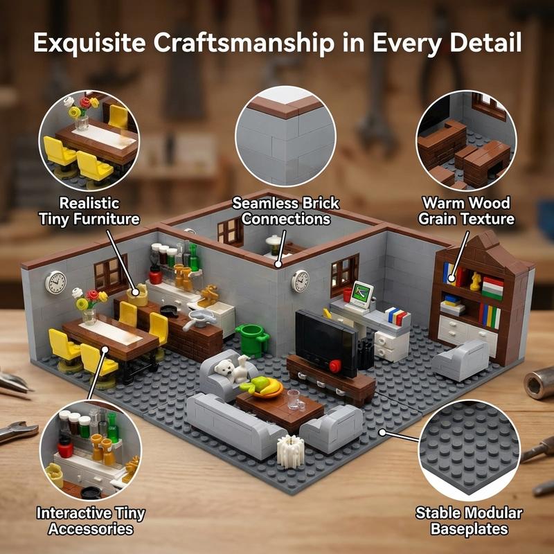 City House Building Blocks Toys for Children Boys Girl DIY Gifts MOC Bricks Bedroom Living Room Furniture Model Juguetes Bloques