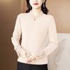 Temperament Embroidered Stand Collar Chinese Style Women's Chinese Retro Literary Long-sleeved Autumn and Winter Bottoming