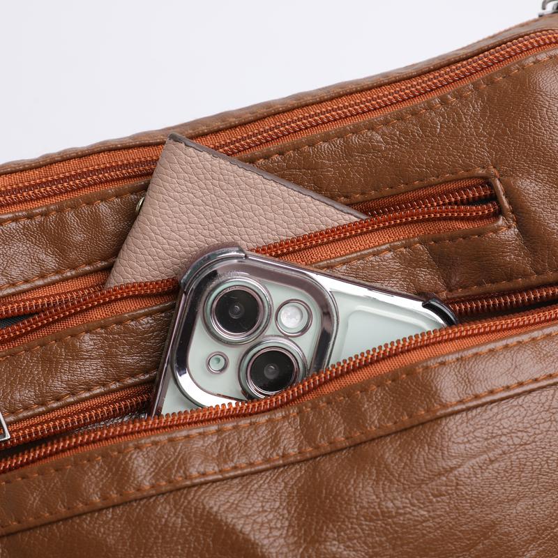 Multi-compartment Simple All-match Middle-aged and Elderly Mother's Large-capacity Casual Shoulder Crossbody Bag