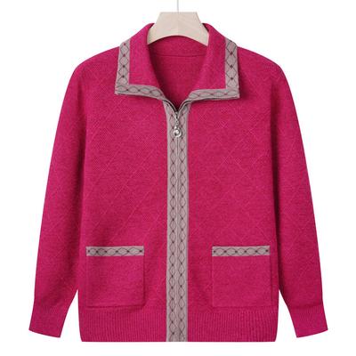 Mama Herbstpullover Modisches Revers-Oberteil Mittelalterliche und ältere Pullover Damen Alte Frauen Kleidung Alter Leiter Herbstmantel