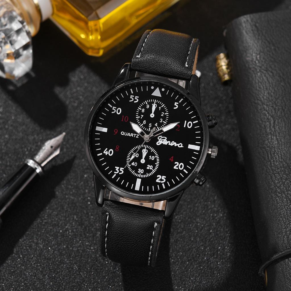 Men's Versatile Fashion Two-Eye Business Wristwatch