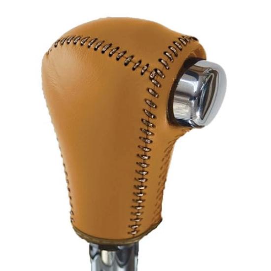 Tricolore Genuine Leather Shift Knob Cover for Honda Vezel RU Caramel X Cafe Brown Leather Replacement Kit for Honda Vezel RU Interior Protection