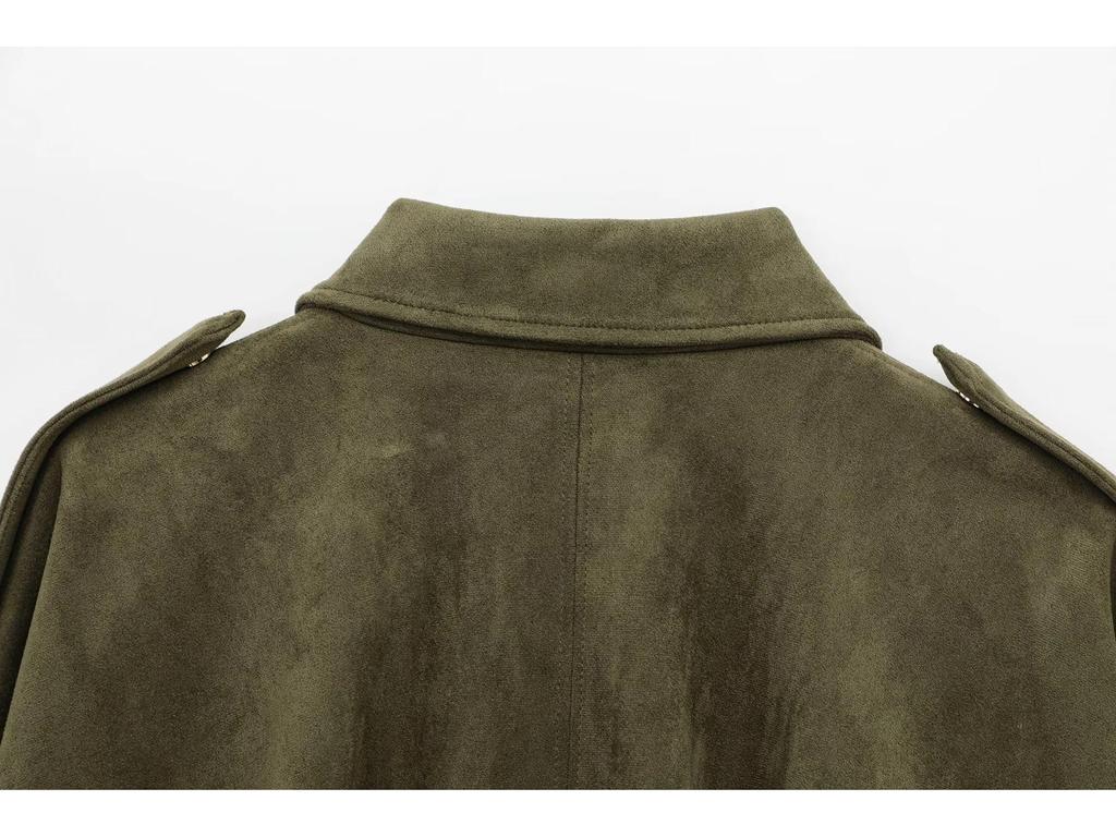 TAOP&ZA Women's Spring Suede Textured Bomber Jacket 4344155
