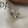 S925 Sterling Silver Korean Style Adjustable Open Ring for Women - Niche Light Luxury Trendy Colorfast High-End Feel