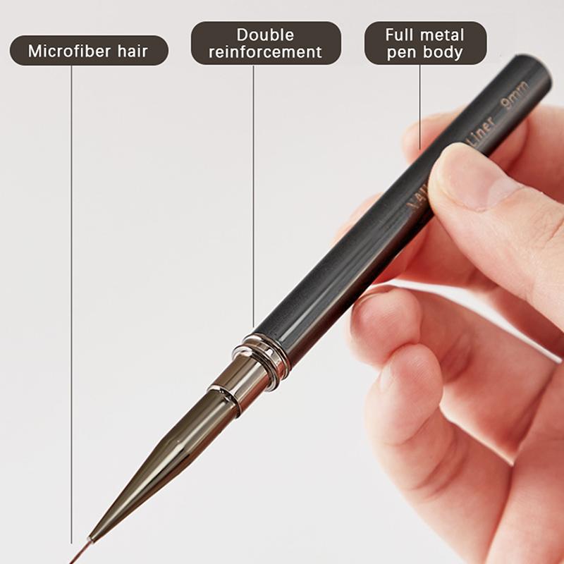 1Pcs Metal Handle Nail Art Liner Pen Painting Brush Drawing Brush Stripe Flower Painting Pen UV Gel Brush Nail Art Construction
