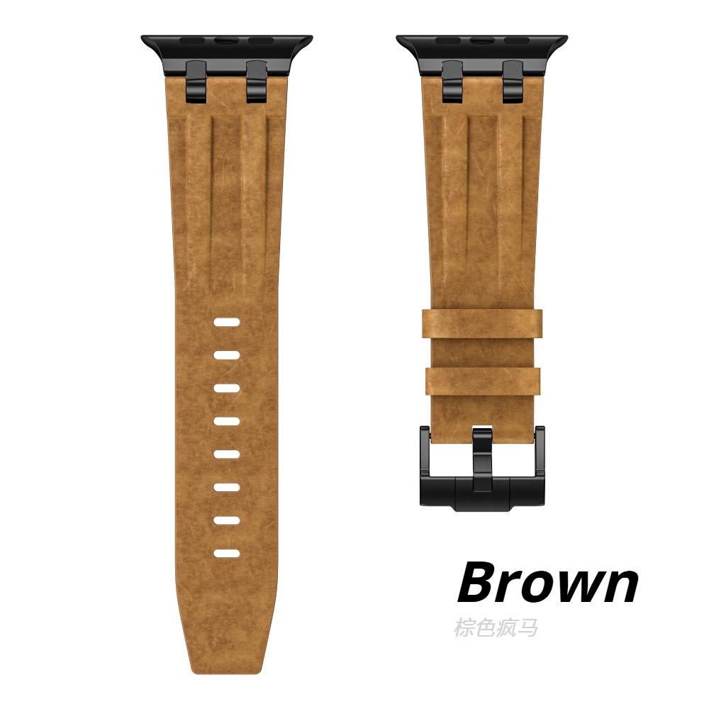 Leather Watch Band for Apple Watch Strap 49mm 46mm 45mm 44mm Luxury Man Bracelet for iWatch Ultra 3 Series 11 10 9 8 7 6 Se Band