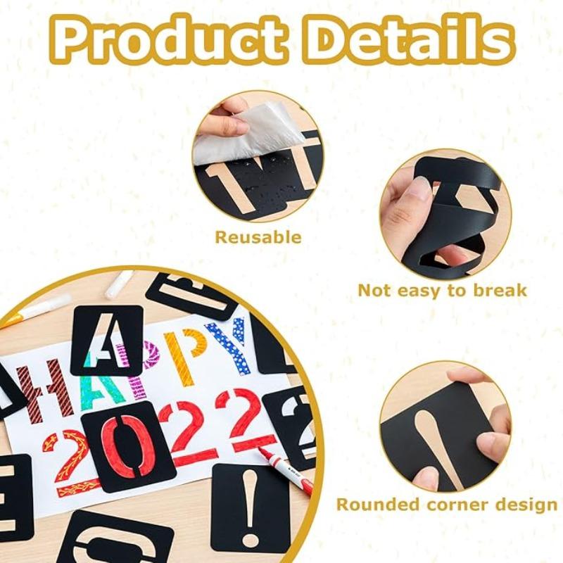 42pcs DIY Craft Alphabet Stencil Reusable Embossing Template Alphabet Stencil Numbers and Letters Symbol School Supplies