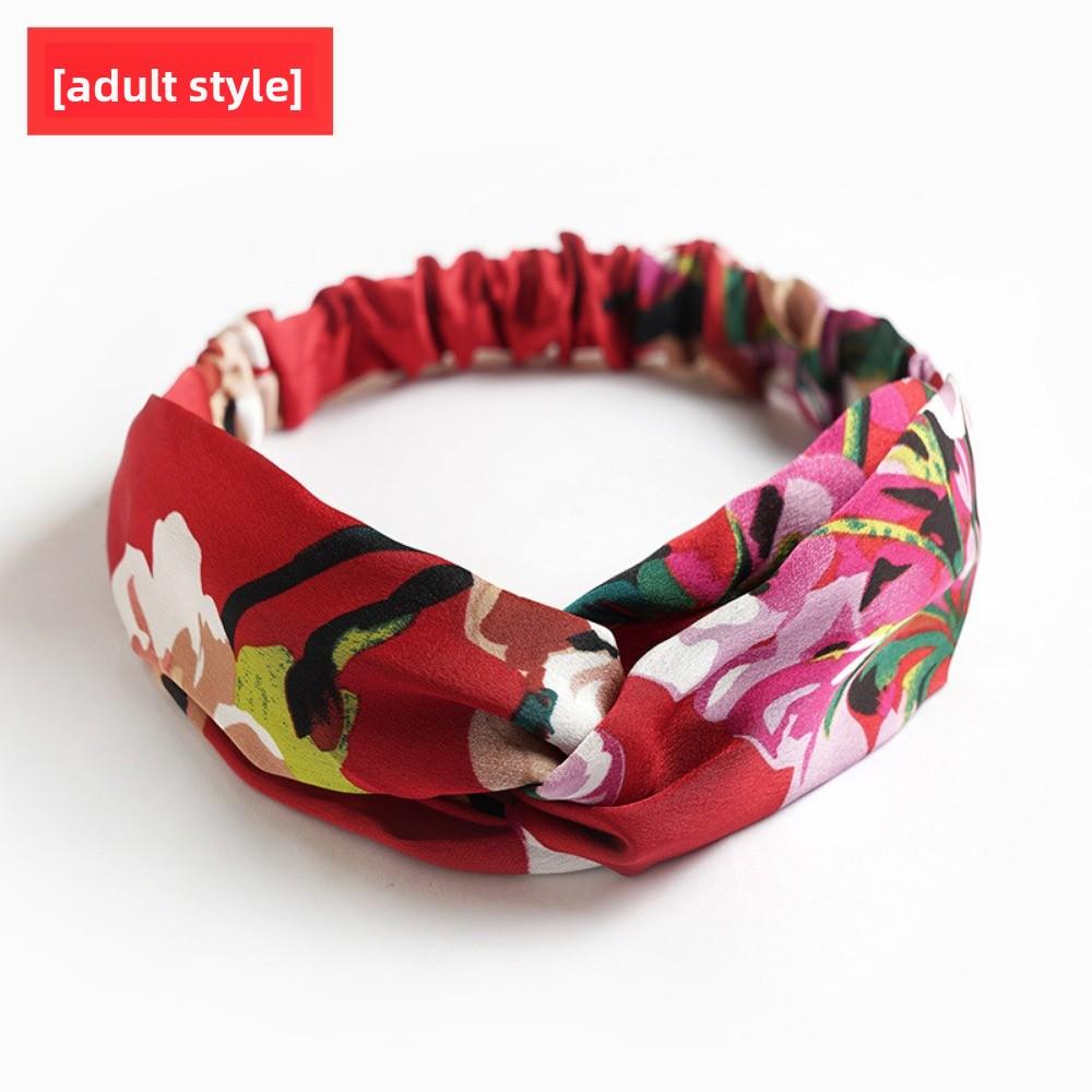 Satin Elastic Crossed Headband Geranium Ladies Hair Accessories Girls Headband