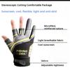 New Fishing Gloves for Men Summer Fishing Road Sub Sunscreen and Anti Slip Ice Silk Breathable Thin Three Finger Cut Gloves