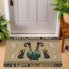 Fun Halloween Cartoon Non-Slip Indoor Carpet Rug Door Mat - Pumpkin Ghost Witch Cat Festive Home Decoration Welcome Mat