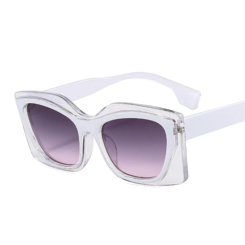 Polygonal Luxury Stylishy Sun Glasses Women Colorful Square Frame Sunglasses Stylishable European and American Party Flat Mirror
