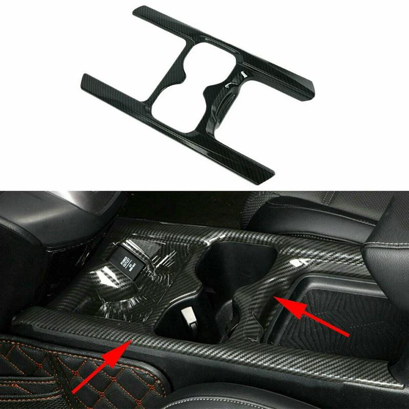 Car Water Cup Holder Frame Cover Trim Frame Sticker for Honda CR-V CRV 5th 2017 2018-2020 Carbon Fiber Interior Accessories