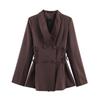 2025 European Winter Satin Patchwork Lace-up Slim Blazer