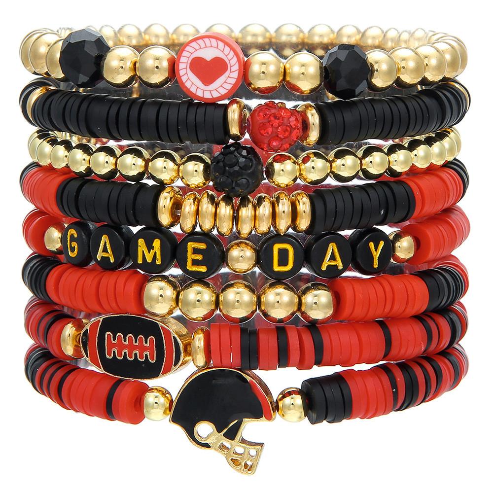 Football Friendship Bracelets Set With Geometric Shapes For Men And Women