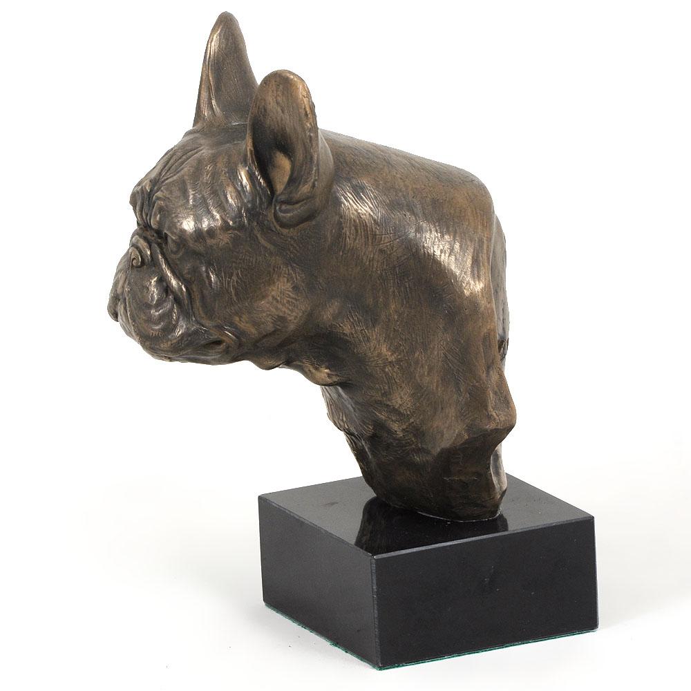 French Bulldog, Frenchie II - Dog Statue, Bust On Stone Base, Sculpture, Trophy for Dog Show by Art-Dog Brand