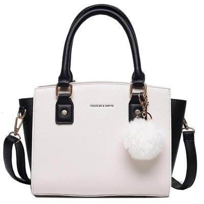 Shoulder Commuter Shoulder PU Design [SHARE ITEMS] Women's Bag, Crossbody/Handbag, 2-Way, Bag, Stylish, Bag, Leather, Cute, Two-Tone (White)