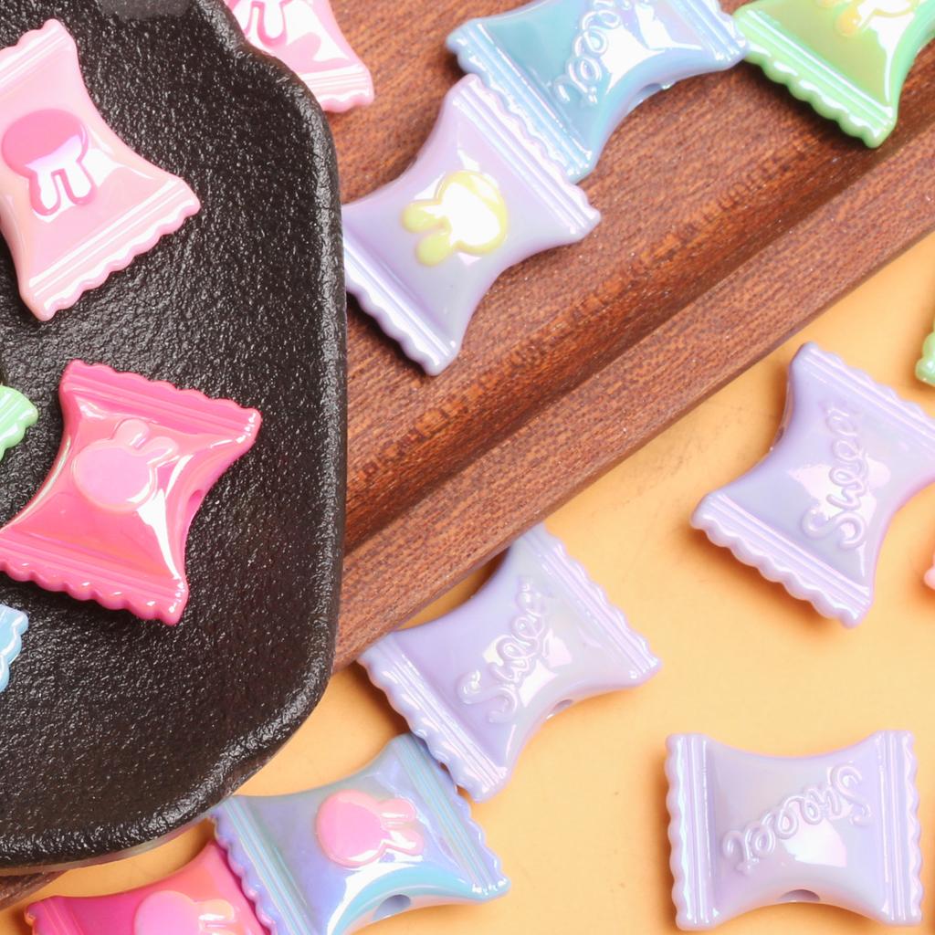 200 Stück zweifarbige plattierte Halskette, Schmuckherstellung, Kaninchen-Süßigkeiten, DIY, handgefertigtes Material, Modellierung, lose Perlen, UV-Armband, Anhänger