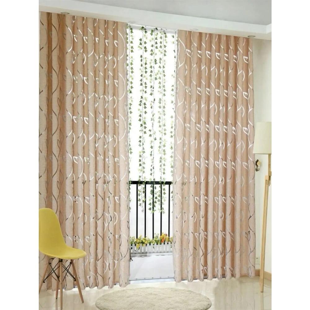 1 stuks Decoratief Uitgesneden Design Slingervormige Bladeren Transparant Gordijn Voor Slaapkamer/Woonkamer