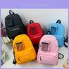 Modern Korean Style Kids Canvas Backpack Lightweight Large Capacity For School Age 3 To 6 Years