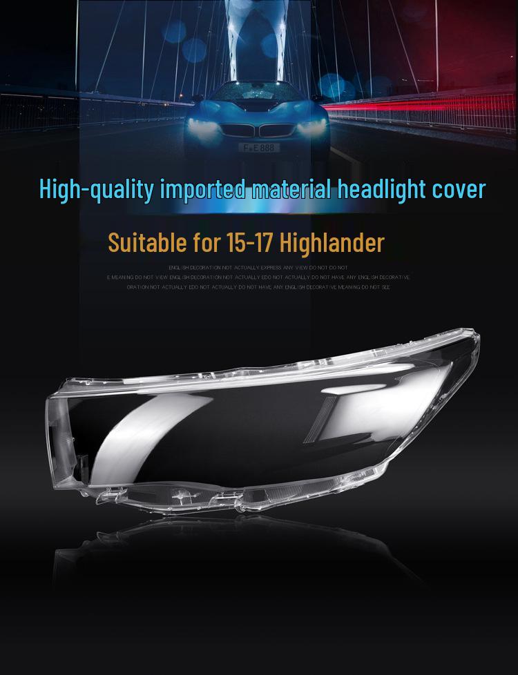 Fits 15-17 Toyota Highlander Headlight Lens and Lamp Shell Cover
