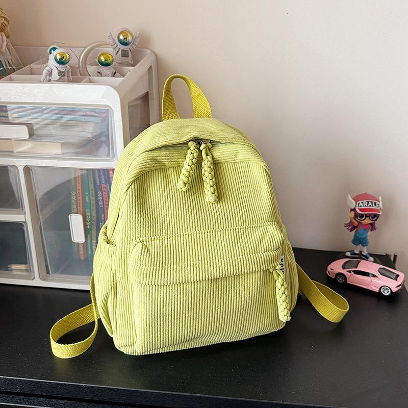 New Versatile Fashion Women Corduroy Backpacks College Women Solid Color School Backpacks Travel Shoulder Bags for Teenagers