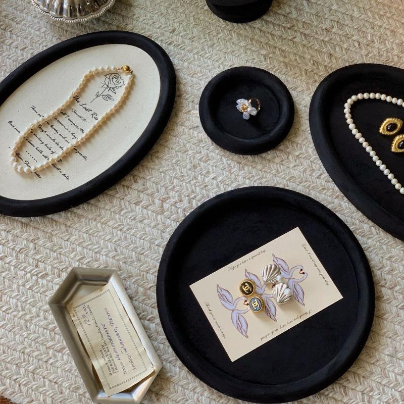 Retro Jewelry Display Tray Counter Earring Ring Display Trays Luxury Bracelet Storage Tray Live Streaming Jewelry Shooting Props
