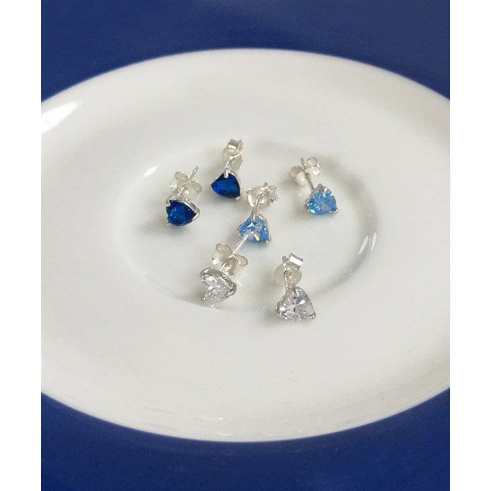 [4Xtyle] (Silver925) Heart Cubic Earring