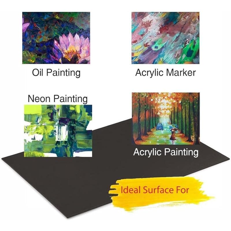 

Eduway Medium Grain 4X6 Inch Cotton Black Canvas Board- Pack Of 1, (10X15 Cms) With 4Mm Mdf Board Backing, For Painting. 4 x6 Inch (10x15 Cms) чёрный