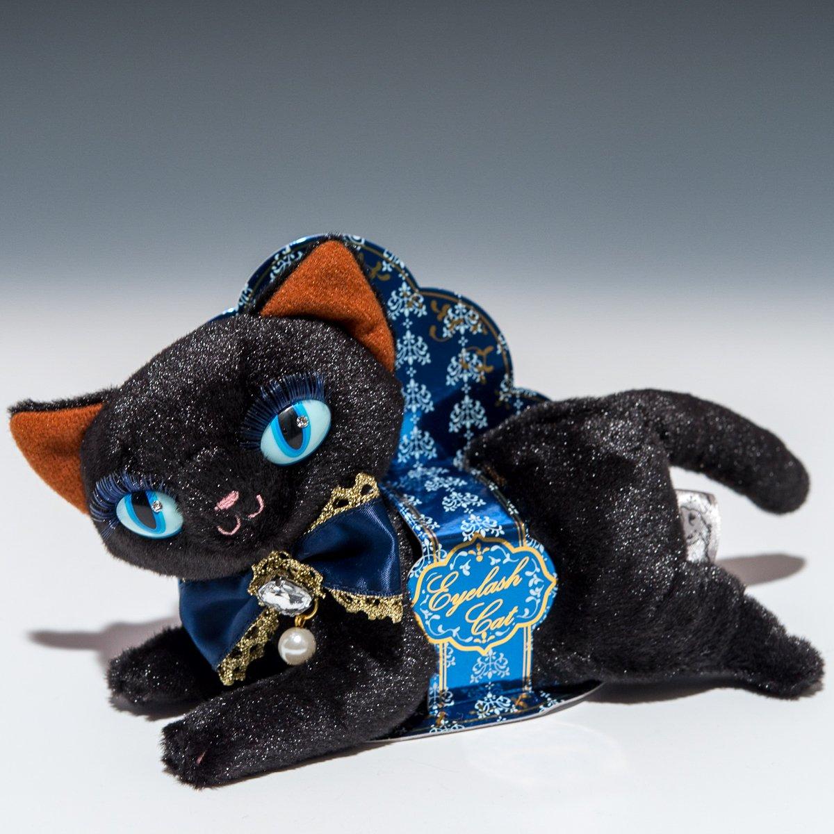 

Eyelash Cat Plush Crawling Toy, Black, чорний