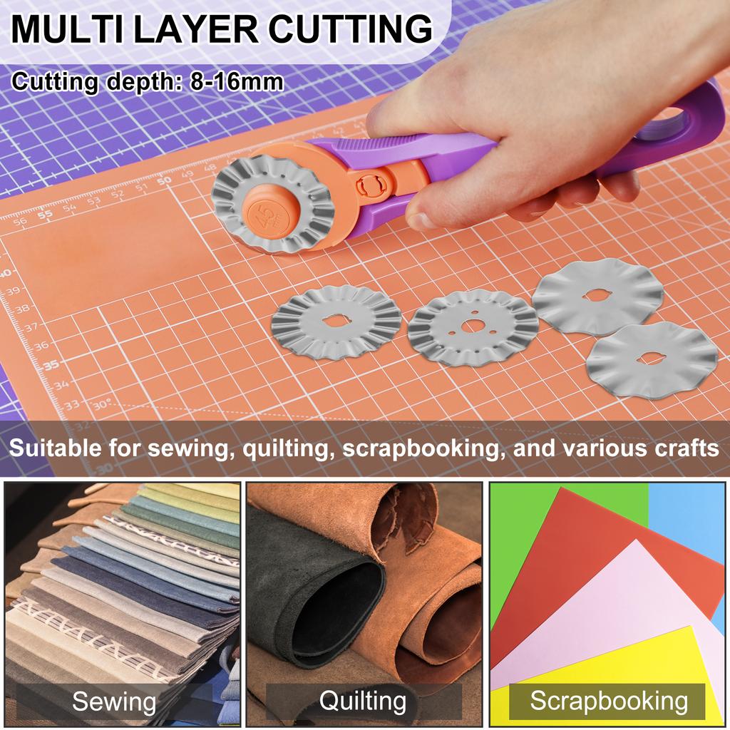 Cutter Blades Portable Wave Rotary Blades Convenient Cutter Replacement Blades Versatile Crochet Edge Rotary Cutter Blades Solid