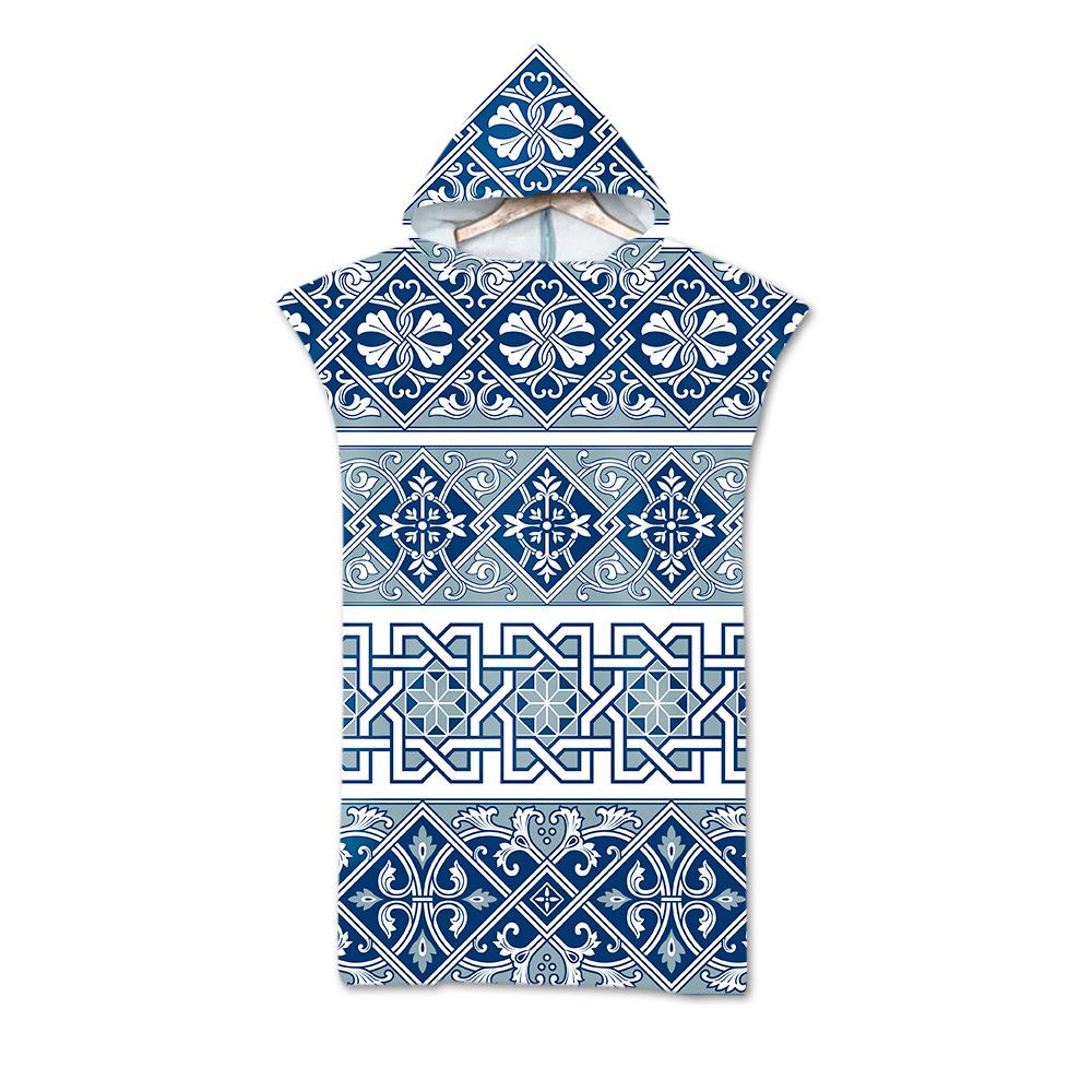 Adult Bath Towel Beach Towel Cape Geometric Print Hooded Bath Towel