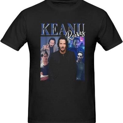 Tricou Keanu Muisc Reeves Bărbați Mânecă Scurtă Gât Rotund Model Casual Bumbac Cămăși Vintage Topuri