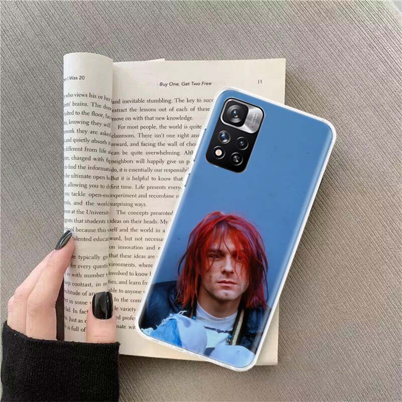 

Retro Singer Kurt Cobain Phone Case For Redmi Note 13 12 Pro Plus 14 15 Pro 5G 11 11T 11E 11S 10 Pro 10S 9 9S Cover Cell Clear T Redmi Note 14 4G