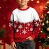 Boys Girls Christmas Print Crewneck Pullover Sweatshirt Casual Comfortable Athletic Top for Holiday