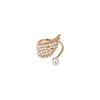 Elegant Zirconia Pearl Ring - Luxurious French Design with Wing Detail for Women