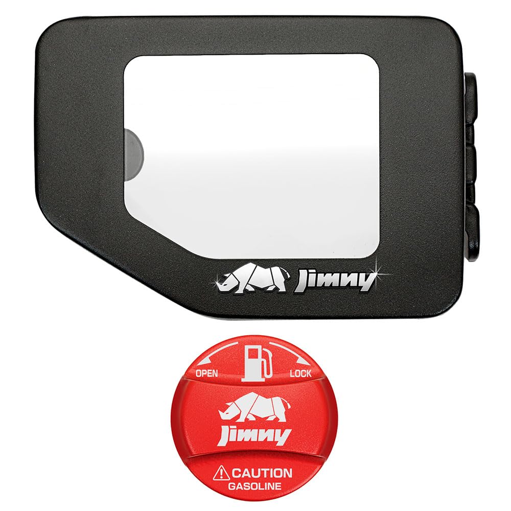 

2025 Model Type Sticker Red Fuel Filler Cap Cover Emblem Tempered Glass Fuel Door Lid Set for Jimny JB64W and Sierra JB74W 40J4/RE Jimny/Sai &