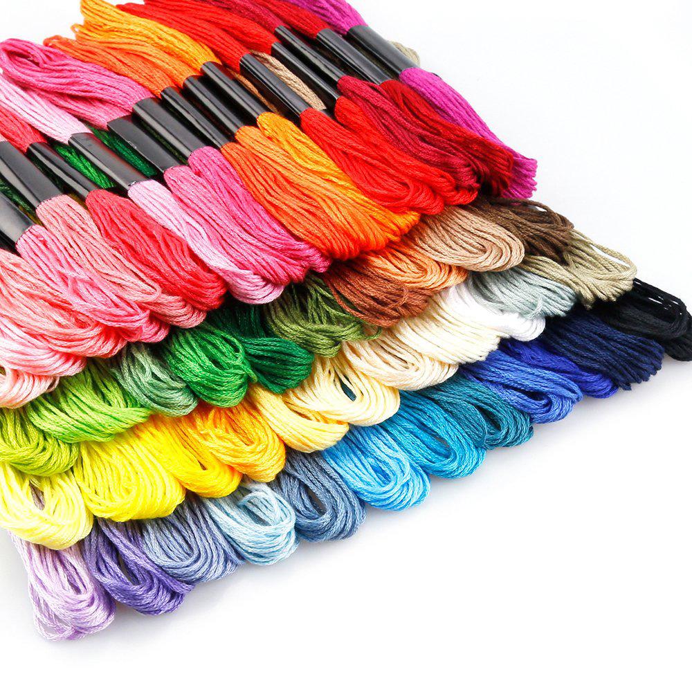100 Pcs Floss Random Color Cross Stitch Embroidery Thread Rainbow Color Handmade Embroidery Thread for DIY Sewing