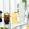 16oz Hobnail Drinking Glasses Set of 4, Stackable Glass Cups With Glass Straws, Aesthetic Cocktail Glasses
