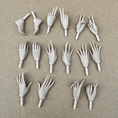 1pair MENGF Japan White Replacement Hands With Long Nails Different Gestures Universal For 1/6 FR/IT Doll DIY Manicure