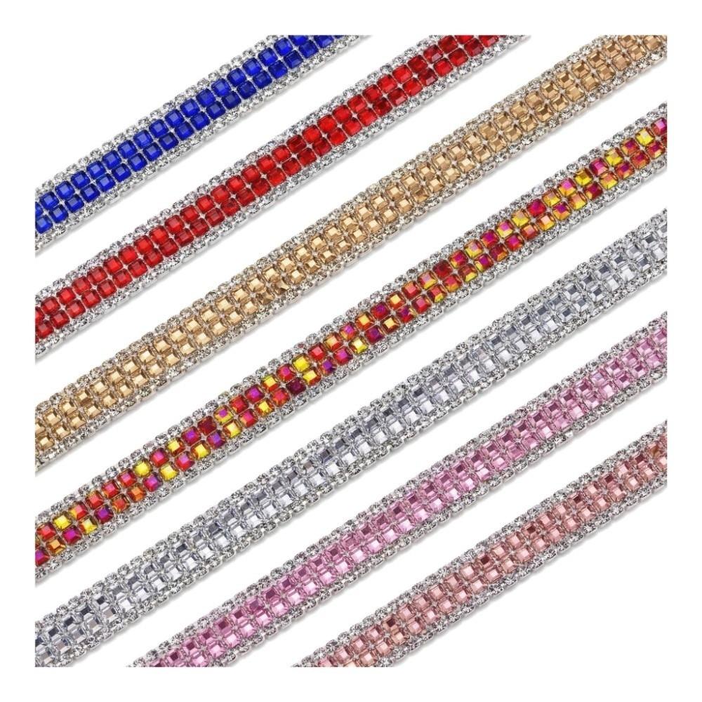 Iron on Trim Square Crystal Rhinestone Trim Rhinestone Hot Melt Hot Fix Tape DIY Rhinestone Chain Bridal Dress