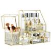 Luxuriöses Kosmetik-Aufbewahrungsregal aus Glas für Lippenstift, Schmuck und Hautpflege