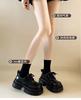Height-increasing thick-soled black small leather shoes women's British style spring and autumn 2025 new summer retro muffin single shoes loafers