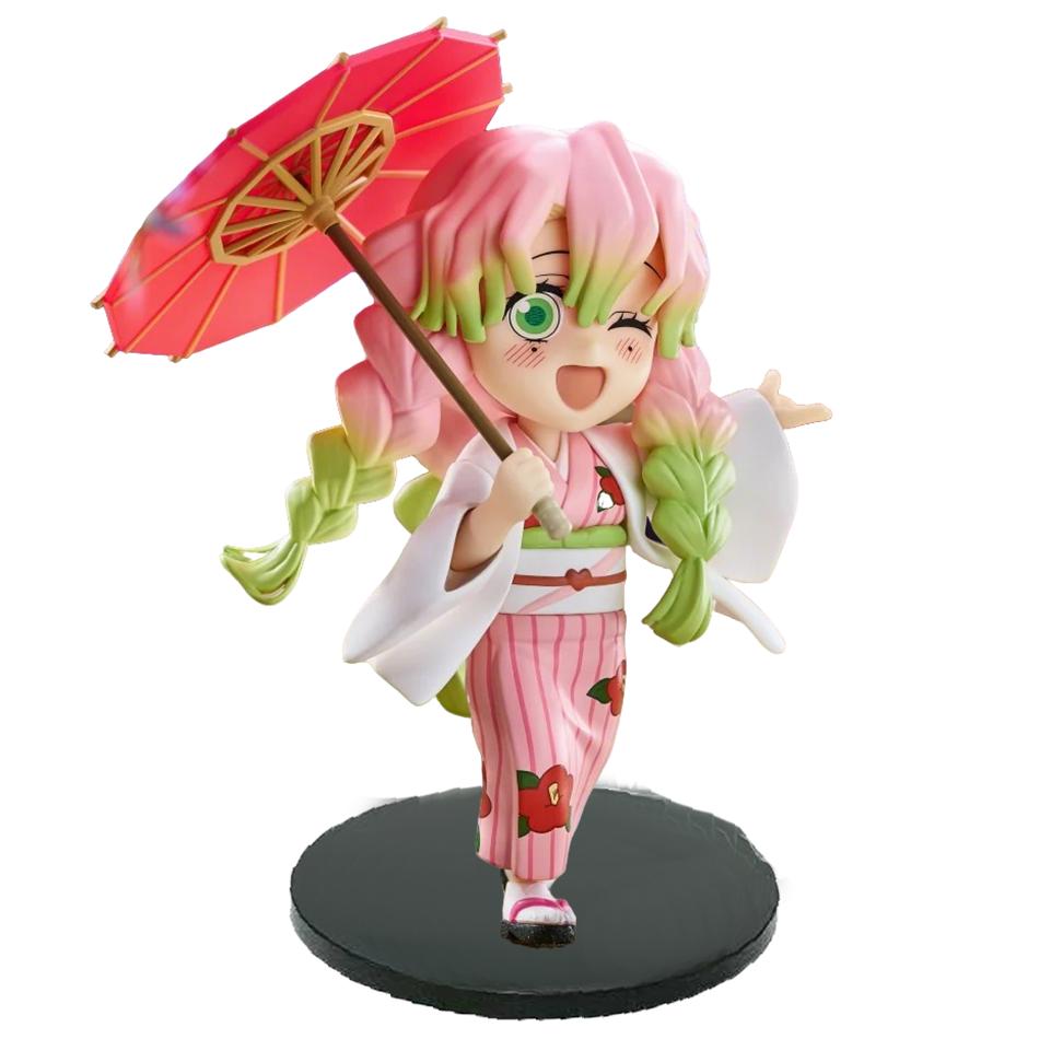 New Demon Slayer Plum Rain Season Blind Box Q Version Figures Umbrella Scene PVC Collectible Model Toy Gift for Anime Fans
