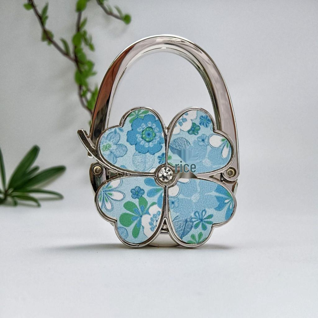 Four-Leaf Clover Floral Handbag Hook - Decorative Storage Accessory