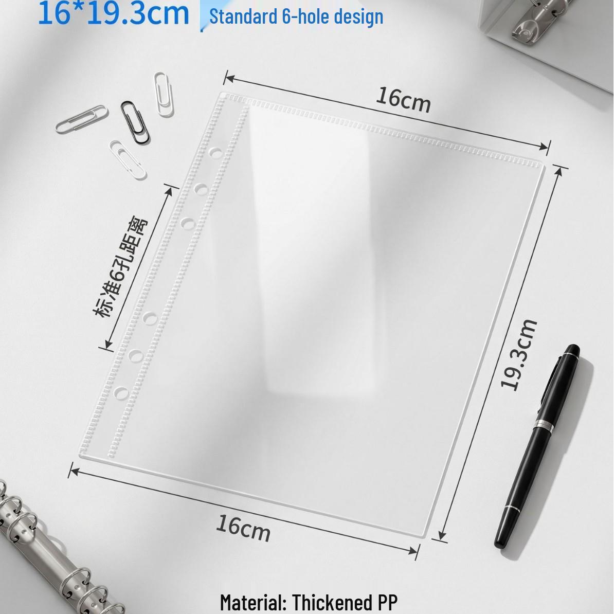A5 Transparent 6-Hole Planner Folder - 5-Inch Polaroid Photo Storage Loose-Leaf Album Pages 6-Hole Loose-Leaf Folder