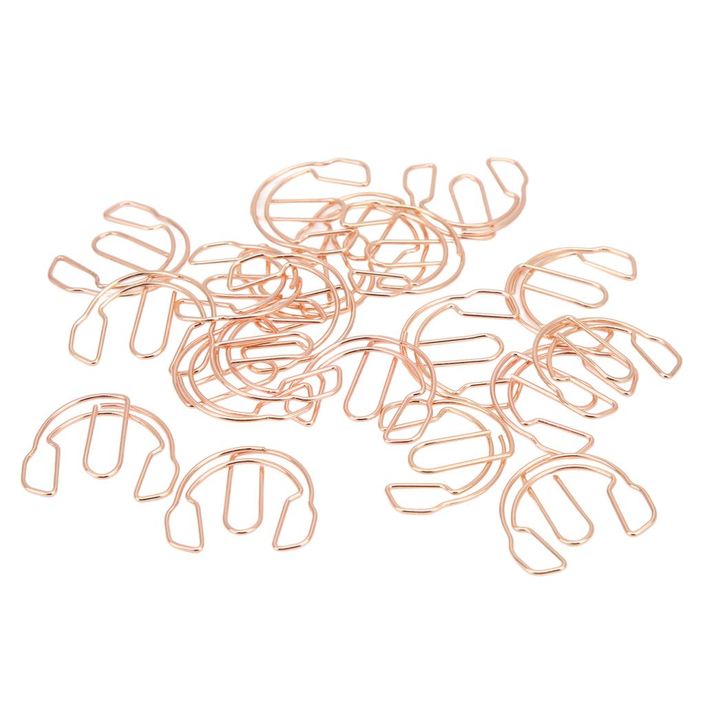 20Pcs Small Binder Clips Rose Gold Durable Rustproof Metal Multifunction Headset Design Binder