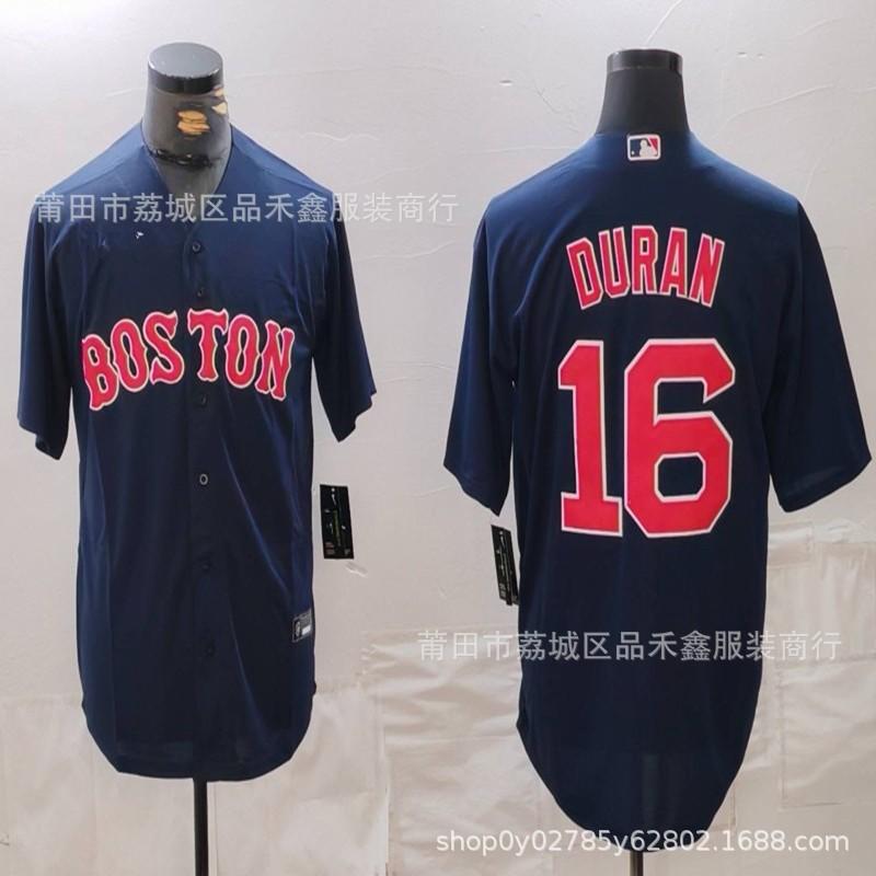 Mens Boston Red Sox 16 Duran City Edition Baseball Jersey Cotton Basketball Sport Shirt