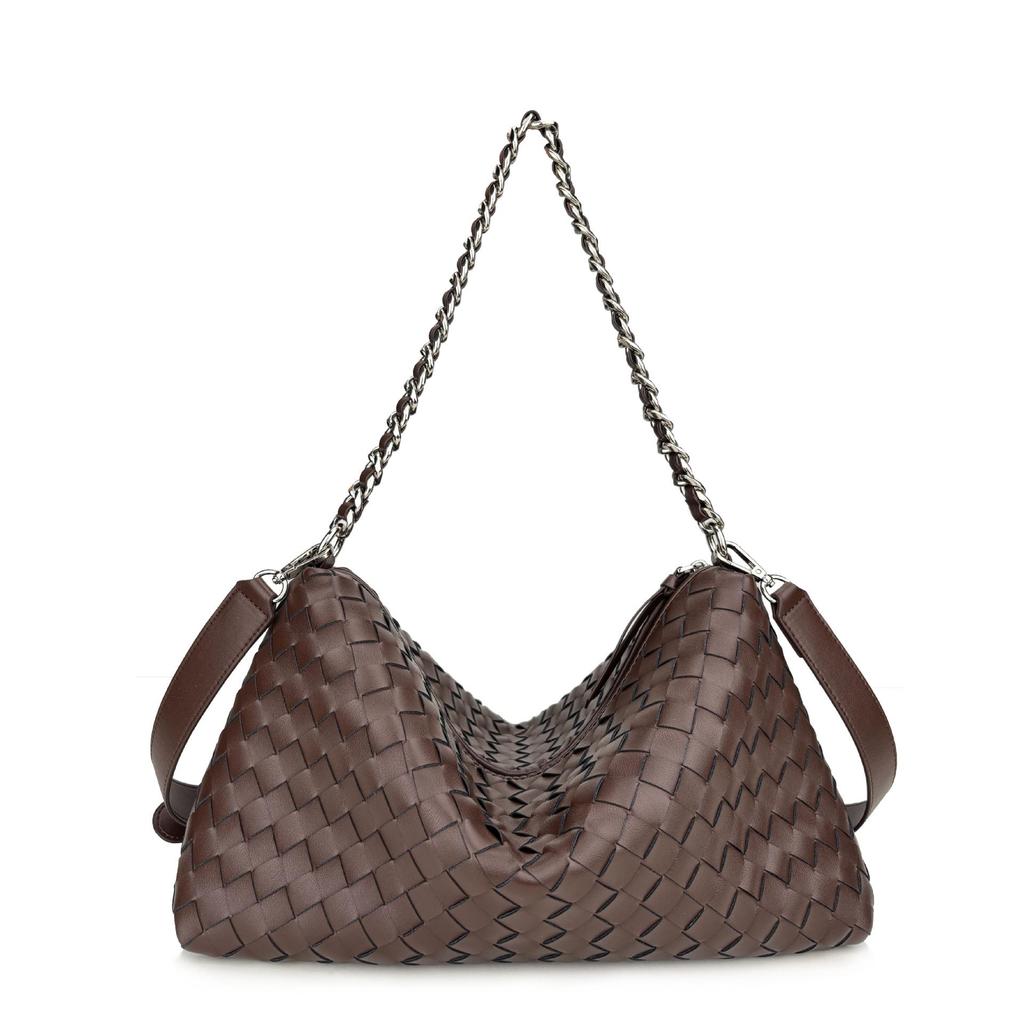 2024 Autumn/Winter Diamond-Patterned Leather Handbag - Trendy Cowhide Shoulder & Messenger Bag for Women