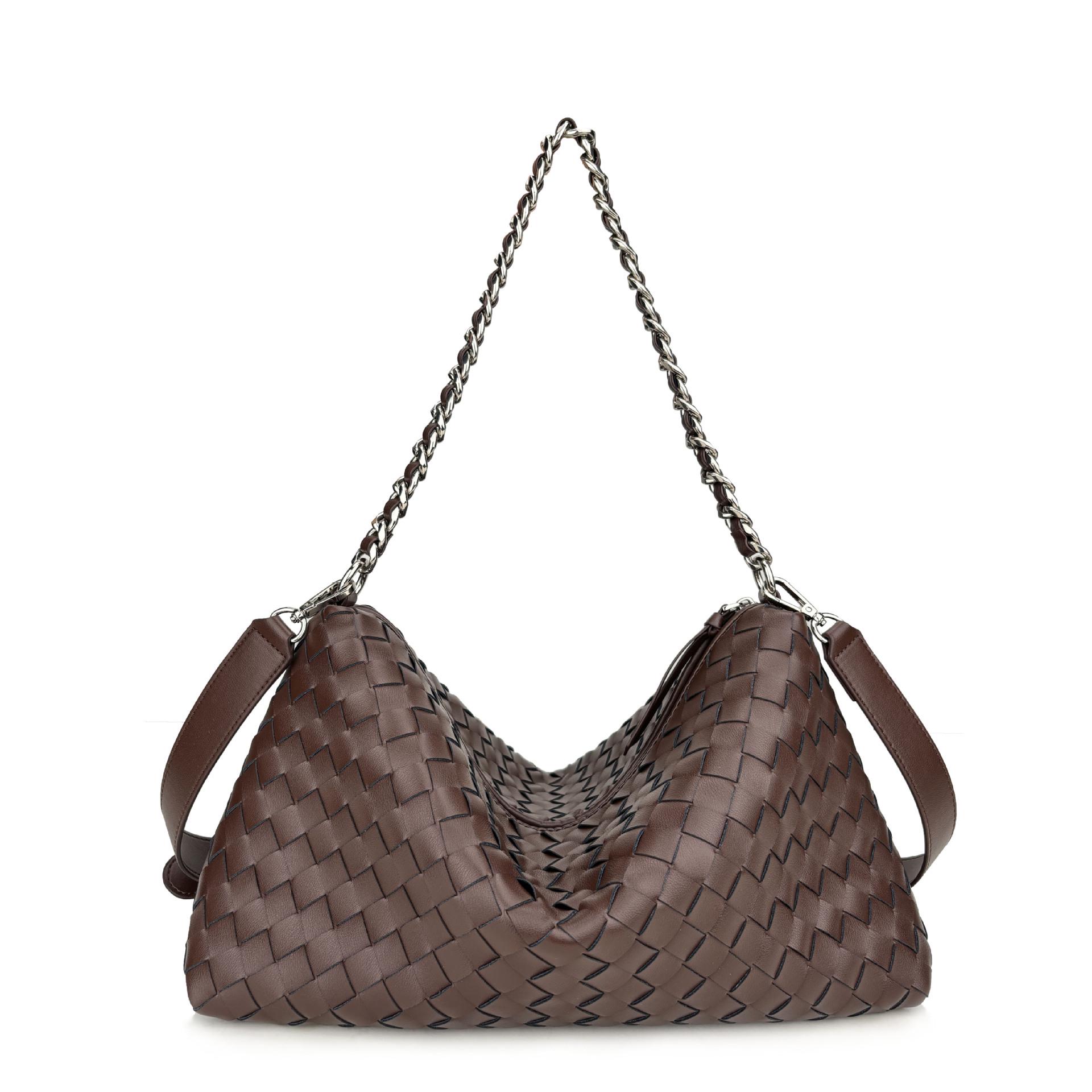 

2024 Осень/Зима Сумка из кожи с ромбовидным узором - Модная женская сумка через плечо и мессенджер из коровьей кожи 38*23*13 cm