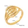 Sparkling Diamond Eye Ring, 18K PVD Gold Plated, Fashionable Casual Style Jewelry, Exquisite Goddess Middle Finger Accessory.